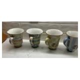 4 POTTERY MUGS