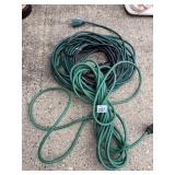 ASSORTED GREEN AND BLACK EXTENSION CORDS, VARIOUS