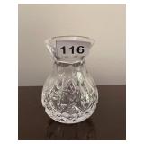 WATERFORD CRYSTAL VASE, CUT GLASS PATTERN, SIGNED