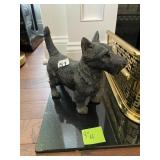 CAST IRON SCOTTIE DOG DOORSTOP, TEXTURED FINISH,