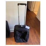 L.L. BEAN BLACK NYLON ROLLING CARRY-ON LUGGAGE,