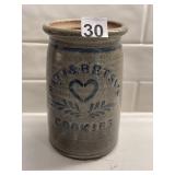 HAND-THROWN STONEWARE COOKIE JAR, BLUE