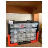 PLASTIC ORGANIZER CASE W/ ASSORTED DRILL BITS,