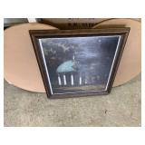FRAMED PRINT OF CLASSICAL GAZEBO, DARK WOOD