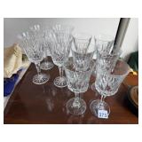 CUT GLASS GOBLETS, DIAMOND PATTERN, STARBURST