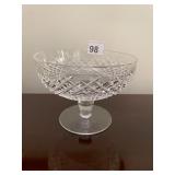 WATERFORD CRYSTAL FOOTED COMPOTE, DIAMOND CUT