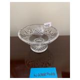 WATERFORD CRYSTAL FOOTED BOWL, DIAMOND CUT