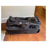 TUMI BLACK BALLISTIC NYLON ROLLING DUFFEL BAG,
