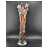 FENTON RIB PATTERN AMETHYST 11" VASE