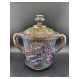 IMPERIAL GLASS OPEN ROSE SUGAR JAR W/LID - 7"