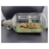 11" BOTTLE WITH MODEL SHIP INSIDE