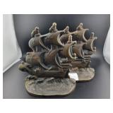 PAIR SPANISH GALLEION BOOKENDS - COPP. 1928
