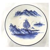 BLUE AND WHITE CERAMIC PASTA BOWL - 13"