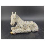 HEREND PORCELAIN FIGURINE - LAYING HORSE - 3 1/4