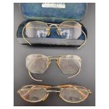 2 PAIR ANTIQUE GRANNIE GLASSES AND 1 PAIR MORE