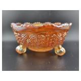 FENTON BUTTERFLY & BERRY MARIGOLD 4 1/2" BOWL