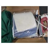 ASSORTED TABLE LINENS AND AN ELECTRIC STEAM IRON