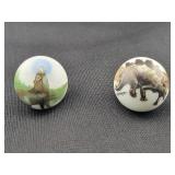 STEGOSAURUS AND GRAY TIMBER WOLF PAINTED WHITE