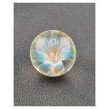 CLEAR GLASS MARBLE W/FLOWER INSIDE