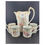R.S. SUHL DEMITASSE POT AND 4 CUPS - MISSING LID