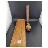 WOOD TRAY, PASTA MOLD, THERMOMETER, ETC.