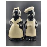BLACK AMERICANA CERAMIC S & P SHAKERS - WOMAN HAS