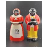 PAIR F & F BLACK AMERICANA S & P SHAKERS