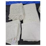 4 LINEN TABLE CLOTHS - LACE