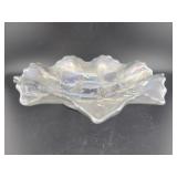 DUGAN GRAPEVINE LATTICE WHITE CARNIVAL GLASS LOW