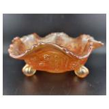 FENTON PANTHER MARIGOLD 5" FOOTED BOWL