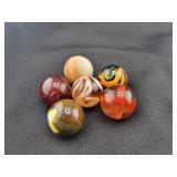 (6) ASSORTED GLASS MARBLES