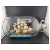 GALLON JUG WITH MODEL SHIP INSIDE - 12"