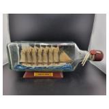 "THOMAS W. LAWSON" MODEL SHIP IN BOTTLE - 11"
