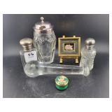 PERFUME BOTTLE, CRYSTAL KNIFE REST, MINIATURE