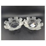 PAIR OF LALIQUE CRYSTAL ASHTRAYS
