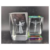LASER ETCHED CRYSTAL PAPER WEIGHTS