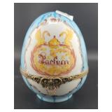 CERAMIC LIMOGES "PARFUME" EGG PERFUME BOTTLE