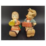 HUMMEL FIGURINES "ACCORDIAN BOY AND GIRL