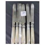 SET OF 6 BUTTER KNIVES W/MOTHER OF PEARL HANDLES
