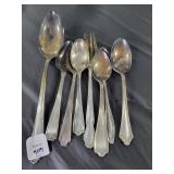 8 ASSORTED STERLING SILVER SPOONS AND 1 FORK