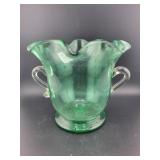 6" GREEN GLASS VASE