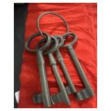 (4) REPRODUCTION IRON KEYS ON RING