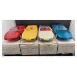4 ERTL MODEL CORVETTE CARS - 1992, 1995, (2)