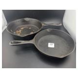 2 CAST IRON SKILLETS - 6" AND 7"