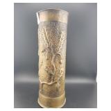 430L SHELL CASING VASE - 10" TALL - EMBOSSED