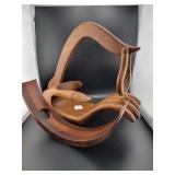 2 WOODEN WINE BOTTLE CADDY