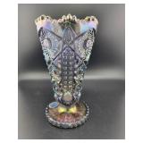 IMPERIAL GLASS AMETHYST IRIDESCENT VASE - 6 1/2"