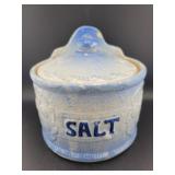 SALT GLAZED BLUE AND WHITE SALT BOX - CHIPS