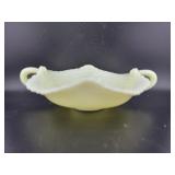 FENTON VASELINE GLASS CUSTARD "PRAYER RUG" DISH