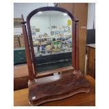 FLAME MAHOGANY SHAVING MIRROR WITH LIFT TOP - 33"